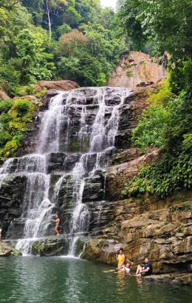 falls and ponds in costarican river